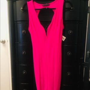 Pink jersey midi dress